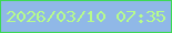 文字の大きさ：4、枠の色：3cd954、背景の色：90b8e7、文字の色：b7fc8b 無料ブログパーツのブログ時計