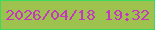 文字の大きさ：2、枠の色：3cda5f、背景の色：9ec24e、文字の色：c438be 無料ブログパーツのブログ時計