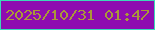 文字の大きさ：3、枠の色：3cdab8、背景の色：8e0db0、文字の色：aa9938 無料ブログパーツのブログ時計