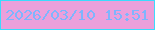 文字の大きさ：4、枠の色：3cdbfd、背景の色：eca0db、文字の色：7eb5fd 無料ブログパーツのブログ時計