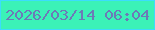 文字の大きさ：3、枠の色：3cdcfc、背景の色：3bf2b7、文字の色：6d7ab7 無料ブログパーツのブログ時計