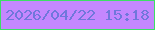 文字の大きさ：3、枠の色：3cde65、背景の色：c487fe、文字の色：7077db 無料ブログパーツのブログ時計