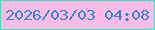 文字の大きさ：2、枠の色：3ce1bf、背景の色：fbbde5、文字の色：3385d3 無料ブログパーツのブログ時計