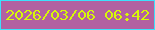 文字の大きさ：4、枠の色：3ce1fc、背景の色：b261a1、文字の色：d7f807 無料ブログパーツのブログ時計