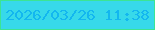 文字の大きさ：2、枠の色：3ce494、背景の色：37d9ea、文字の色：13b7ef 無料ブログパーツのブログ時計