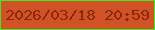 文字の大きさ：1、枠の色：3ceb1d、背景の色：d25228、文字の色：8c280d 無料ブログパーツのブログ時計