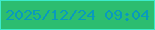 文字の大きさ：5、枠の色：3cebcc、背景の色：2cbd70、文字の色：089abd 無料ブログパーツのブログ時計