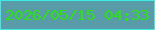 文字の大きさ：3、枠の色：3cebe3、背景の色：5a9baa、文字の色：2be30d 無料ブログパーツのブログ時計