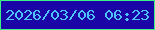 文字の大きさ：1、枠の色：3cf285、背景の色：1b05a7、文字の色：4dc2ff 無料ブログパーツのブログ時計