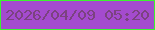 文字の大きさ：1、枠の色：3cf32f、背景の色：a44bce、文字の色：7b4280 無料ブログパーツのブログ時計