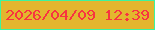 文字の大きさ：3、枠の色：3cf49e、背景の色：e3b62e、文字の色：f83440 無料ブログパーツのブログ時計