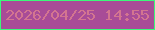 文字の大きさ：4、枠の色：3cf87a、背景の色：a84c97、文字の色：d37590 無料ブログパーツのブログ時計