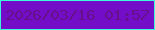 文字の大きさ：5、枠の色：3cf9dc、背景の色：740dc8、文字の色：66118b 無料ブログパーツのブログ時計