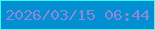 文字の大きさ：1、枠の色：3cfcf2、背景の色：0290d3、文字の色：8d87d9 無料ブログパーツのブログ時計
