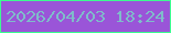 文字の大きさ：1、枠の色：3cfd91、背景の色：9a55d8、文字の色：7fbcca 無料ブログパーツのブログ時計