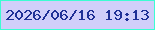 文字の大きさ：1、枠の色：3cfdd2、背景の色：d0cffa、文字の色：1f3096 無料ブログパーツのブログ時計
