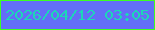 文字の大きさ：4、枠の色：3cff20、背景の色：636ef7、文字の色：1cd7b7 無料ブログパーツのブログ時計