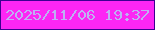 文字の大きさ：3、枠の色：3d0091、背景の色：fc26f4、文字の色：beb1f3 無料ブログパーツのブログ時計