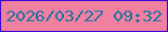 文字の大きさ：2、枠の色：3d00d4、背景の色：f080a0、文字の色：1e71a4 無料ブログパーツのブログ時計