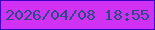 文字の大きさ：5、枠の色：3d02c4、背景の色：d131f3、文字の色：274b85 無料ブログパーツのブログ時計