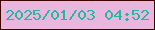 文字の大きさ：3、枠の色：3d0302、背景の色：e9b6de、文字の色：23b9a1 無料ブログパーツのブログ時計