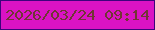 文字の大きさ：5、枠の色：3d037c、背景の色：da13c4、文字の色：713634 無料ブログパーツのブログ時計