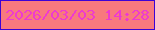 文字の大きさ：1、枠の色：3d03d5、背景の色：f8797e、文字の色：ee3ad0 無料ブログパーツのブログ時計