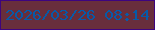 文字の大きさ：2、枠の色：3d047f、背景の色：682e3c、文字の色：065aa9 無料ブログパーツのブログ時計