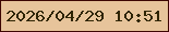 文字の大きさ：4、枠の色：3d0603、背景の色：e7c49b、文字の色：2e2402 無料ブログパーツのブログ時計