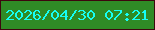 文字の大きさ：5、枠の色：3d060e、背景の色：2f8b26、文字の色：16fef4 無料ブログパーツのブログ時計