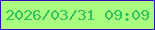文字の大きさ：3、枠の色：3d07bd、背景の色：a9fc7f、文字の色：30c25c 無料ブログパーツのブログ時計