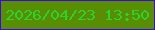 文字の大きさ：1、枠の色：3d07e3、背景の色：578e03、文字の色：2ed22e 無料ブログパーツのブログ時計