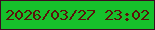 文字の大きさ：5、枠の色：3d0a21、背景の色：16c02b、文字の色：5a120b 無料ブログパーツのブログ時計