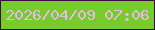 文字の大きさ：5、枠の色：3d0b40、背景の色：77cb2a、文字の色：e9b9eb 無料ブログパーツのブログ時計