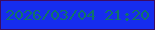 文字の大きさ：4、枠の色：3d0b62、背景の色：162dee、文字の色：117269 無料ブログパーツのブログ時計