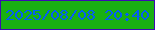 文字の大きさ：2、枠の色：3d0bb1、背景の色：19b012、文字の色：045df5 無料ブログパーツのブログ時計