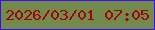 文字の大きさ：3、枠の色：3d0bf6、背景の色：728a4b、文字の色：a30310 無料ブログパーツのブログ時計