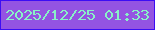 文字の大きさ：2、枠の色：3d0df4、背景の色：9454e2、文字の色：89f2c7 無料ブログパーツのブログ時計