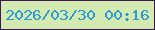 文字の大きさ：3、枠の色：3d1655、背景の色：d3ebb1、文字の色：2e99d9 無料ブログパーツのブログ時計