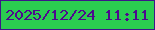 文字の大きさ：3、枠の色：3d1689、背景の色：2bcd50、文字の色：4e098e 無料ブログパーツのブログ時計
