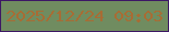 文字の大きさ：4、枠の色：3d1765、背景の色：708c60、文字の色：a86c34 無料ブログパーツのブログ時計