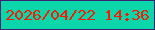 文字の大きさ：3、枠の色：3d2071、背景の色：0bd6aa、文字の色：f91907 無料ブログパーツのブログ時計