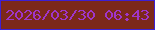 文字の大きさ：4、枠の色：3d20d3、背景の色：7c281a、文字の色：9f35c9 無料ブログパーツのブログ時計