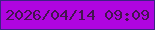 文字の大きさ：5、枠の色：3d2284、背景の色：af05e0、文字の色：44144f 無料ブログパーツのブログ時計