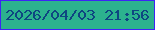 文字の大きさ：2、枠の色：3d24f5、背景の色：2cb28e、文字の色：0e4581 無料ブログパーツのブログ時計
