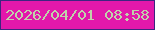 文字の大きさ：1、枠の色：3d2580、背景の色：e218ab、文字の色：c0d2ab 無料ブログパーツのブログ時計