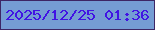 文字の大きさ：2、枠の色：3d2665、背景の色：759dd4、文字の色：4114e3 無料ブログパーツのブログ時計