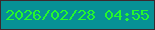 文字の大きさ：4、枠の色：3d282d、背景の色：079195、文字の色：24f82d 無料ブログパーツのブログ時計