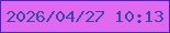 文字の大きさ：5、枠の色：3d2ac5、背景の色：e169ef、文字の色：3a46af 無料ブログパーツのブログ時計