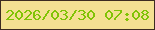 文字の大きさ：1、枠の色：3d2b21、背景の色：f4e092、文字の色：80c305 無料ブログパーツのブログ時計